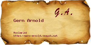 Gern Arnold névjegykártya