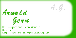 arnold gern business card